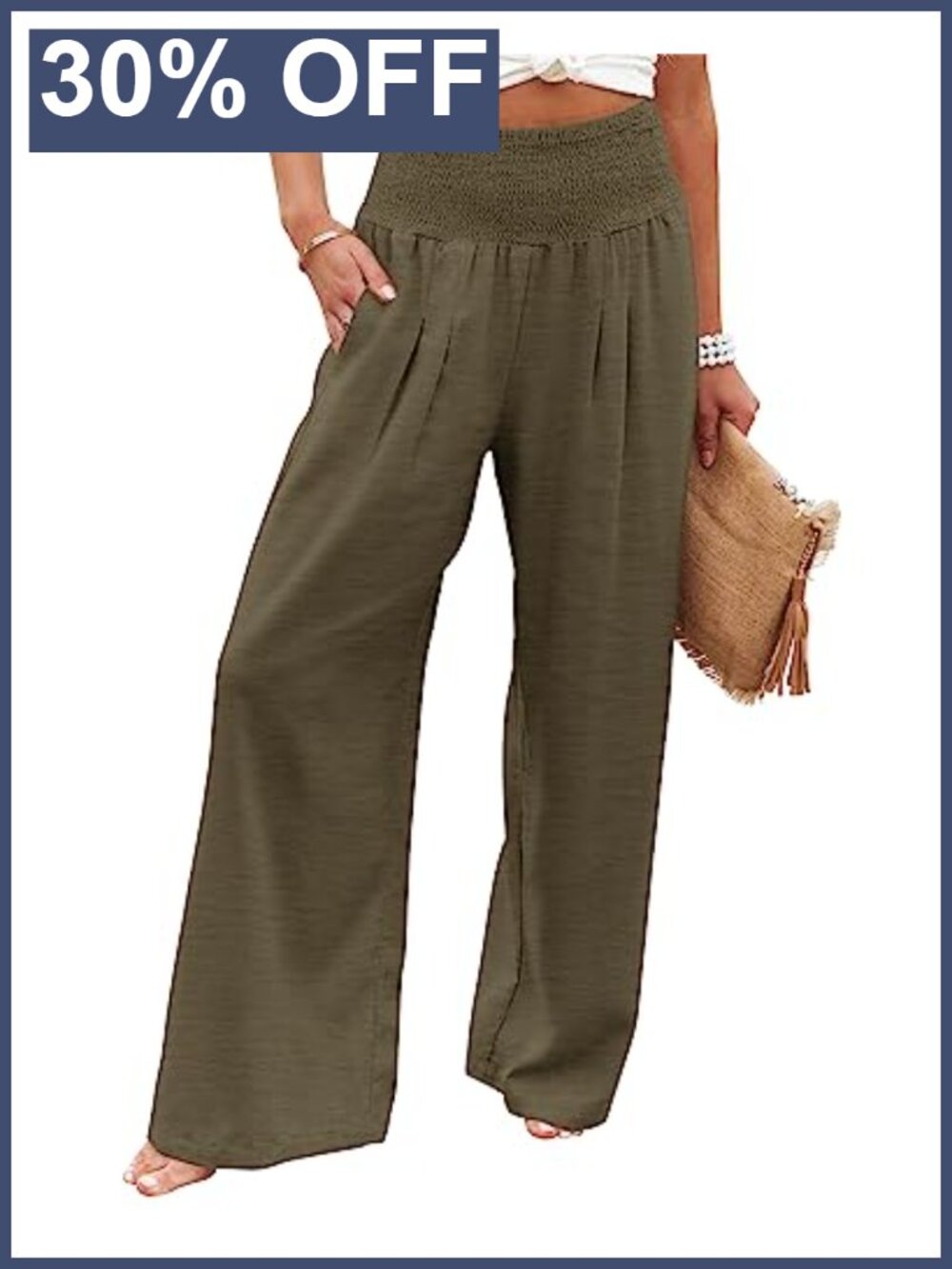 High Waisted Wide Leg Palazzo Lounge Pants with Pockets